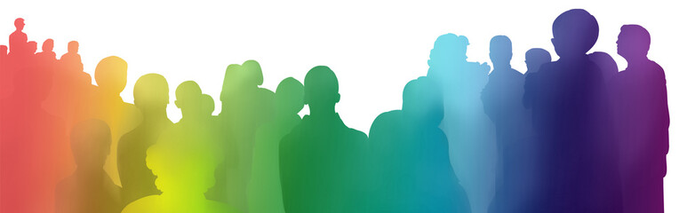 zuschauer silhouetten regenbogen