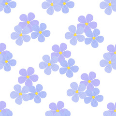 Flax flowers seamless pattern. Cosmetics, medical plant. Natural nutrition