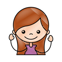 cute girl character icon vector illustration design