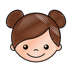 cute girl character icon vector illustration design