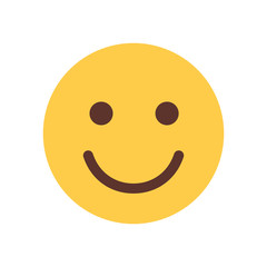 Yellow Smiling Cartoon Face Emoji People Emotion Icon Flat Vector Illustration