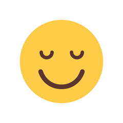 Yellow Smiling Cartoon Face Closed Eyes Emoji People Emotion Icon Flat Vector Illustration