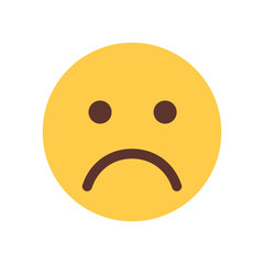 Yellow Cartoon Face Sad Upset Emoji People Emotion Icon Flat Vector Illustration