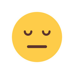 Fototapeta premium Yellow Cartoon Face Sad Upset Emoji People Emotion Icon Flat Vector Illustration