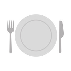 set kitchen cutlery with dish vector illustration design