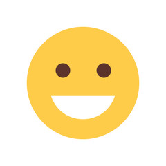 Yellow Smiling Cartoon Face Laughing Emoji People Emotion Icon Flat Vector Illustration