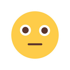 Yellow Cartoon Face Shocked Emoji People Emotion Icon Flat Vector Illustration