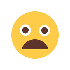Yellow Cartoon Face Scream Shocked Emoji People Emotion Icon Flat Vector Illustration