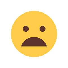 Fototapeta premium Yellow Cartoon Face Shocked Emoji People Emotion Icon Flat Vector Illustration
