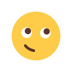 Yellow Smiling Cartoon Face Emoji People Emotion Icon Flat Vector Illustration