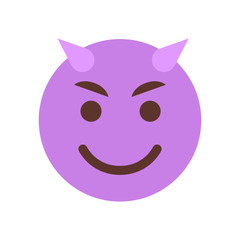 Evil Smiling Cartoon Face Emoji People Emotion Icon Flat Vector Illustration