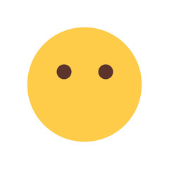 Yellow Cartoon Face Silent Shocked Emoji People Emotion Icon Flat Vector Illustration
