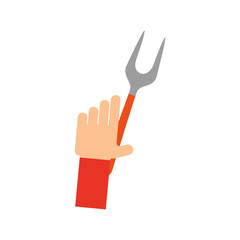 Fototapeta premium hand human with fork cutlery isolated icon vector illustration design