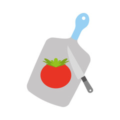kitchen board with tomato vector illustration design