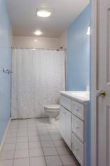 Fototapeta na wymiar Blue Bathroom Small