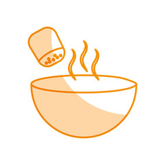 dish with salt shaker isolated icon vector illustration design