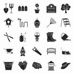 Collection of gardening icons