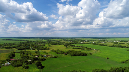 Fototapeta na wymiar Top viev countryside of Lipetsk region in Russia