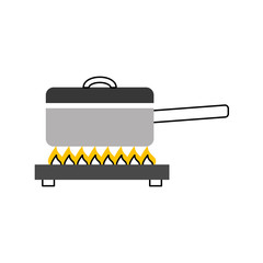 kitchen pot with stove vector illustration design