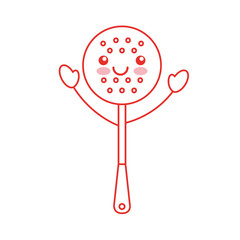 fried spoon kawaii character vector illustration design