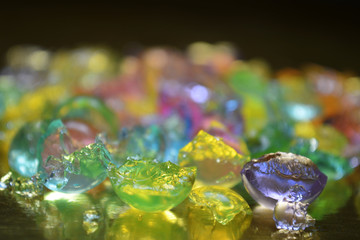 ruined pieces of hydrogel