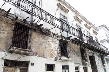 Dilapidated house in Habana Vieja neighborhood, Havana, Cuba
