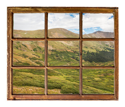 Fototapeta alpine meadows in Rocky Mountains - window view