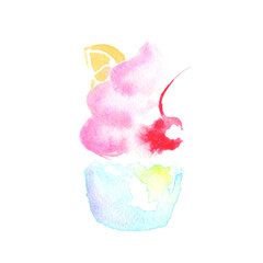 Watercolor cupcake