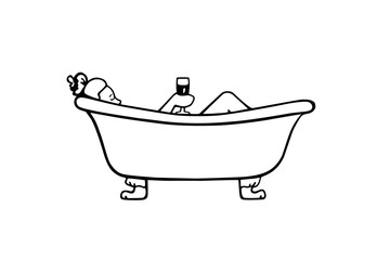 Hand drawn bath illustration