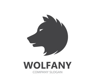 wolf and predator logo combination. Beast and dog symbol or icon. Unique wildlife and hunter logotype design template.