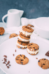 Homemade Chocolate chip ice cream cookies