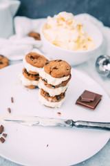 Homemade Chocolate chip ice cream cookies