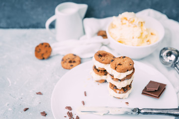 Homemade Chocolate chip ice cream cookies