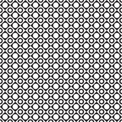 black and white tile chessboard pattern with circles, vector squares background. The geometric dot pattern.