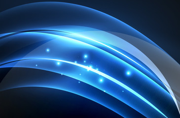 Vector glowing wave, smoke