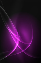 Vector glowing wave, smoke