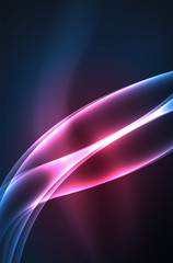 Vector glowing wave, smoke