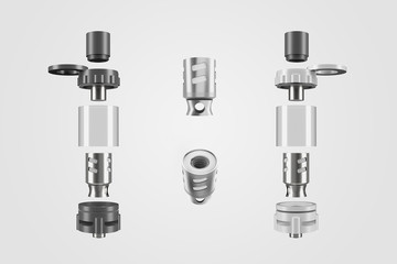 E-Cigarette Vape Tank Exploded View - 3D Render