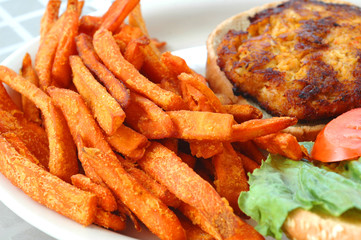 french fries on plate 