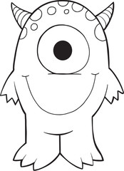 Cute Halloween Monster Vector Illustration Art