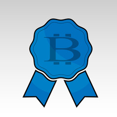 Blue bitcoin ribbon