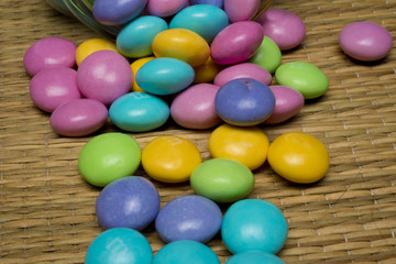 candies spilling out of jar