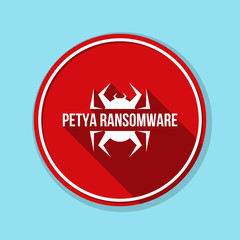 Petya Ransmoware hazard sign illustration