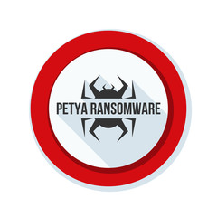 Petya Ransmoware hazard sign illustration