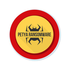 Petya Ransmoware hazard sign illustration