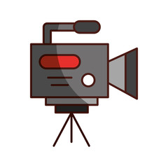 Professional recording camera icon vector illustration design shadow 