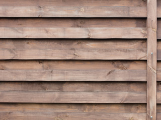 Fototapeta premium Texture of a wooden fence with a new horizontal brown background