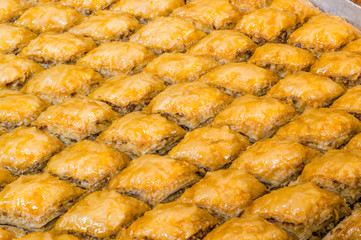 Closeup of delicious traditional Turkish dessert 
