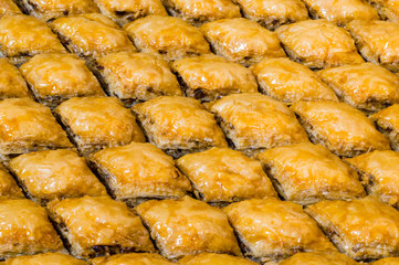 Closeup of delicious traditional Turkish dessert 