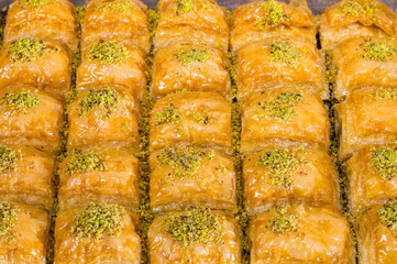 Closeup of delicious traditional Turkish dessert 